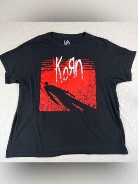 Korn Graphic T-Shirt Men’s 2XL XXL Black Red Nu Metal Band Tee